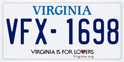 VA license plate VFX1698