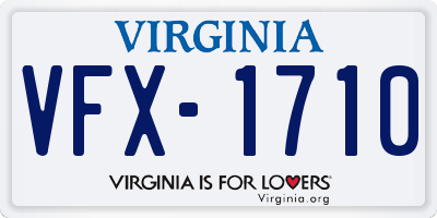 VA license plate VFX1710
