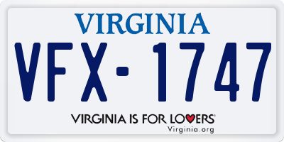 VA license plate VFX1747