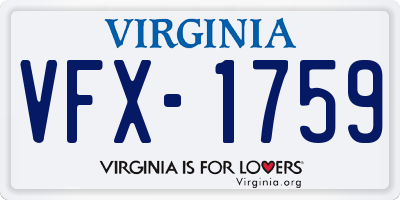 VA license plate VFX1759