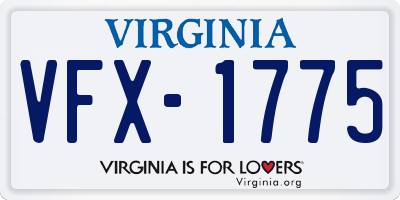 VA license plate VFX1775