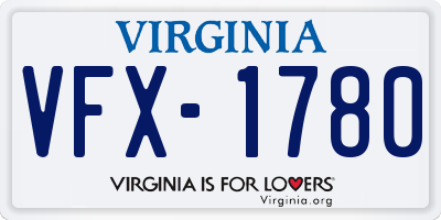 VA license plate VFX1780