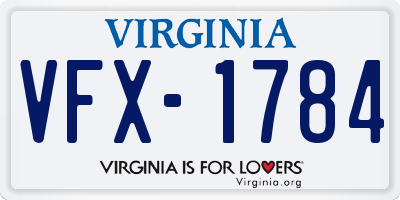VA license plate VFX1784