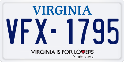 VA license plate VFX1795