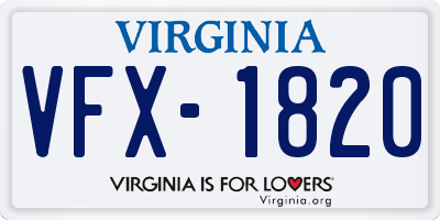 VA license plate VFX1820