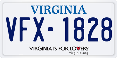 VA license plate VFX1828