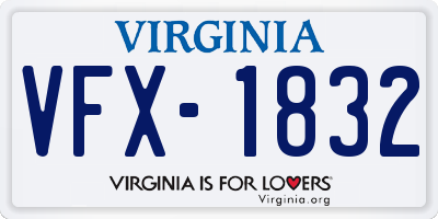 VA license plate VFX1832