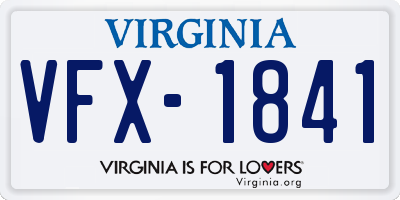 VA license plate VFX1841