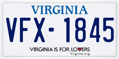 VA license plate VFX1845