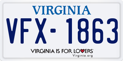 VA license plate VFX1863