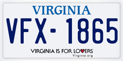 VA license plate VFX1865