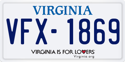 VA license plate VFX1869