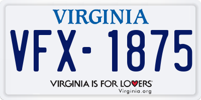 VA license plate VFX1875
