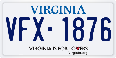VA license plate VFX1876