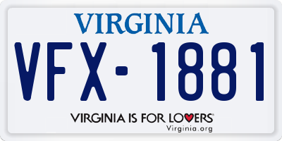 VA license plate VFX1881
