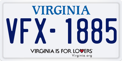 VA license plate VFX1885