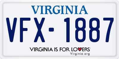 VA license plate VFX1887