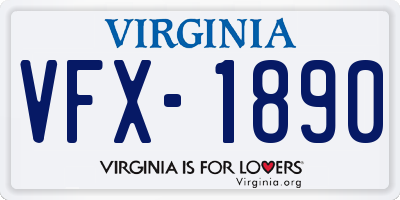 VA license plate VFX1890