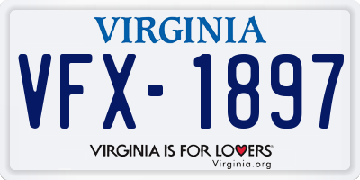 VA license plate VFX1897