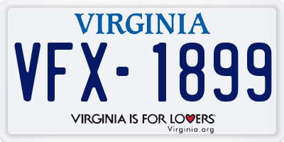 VA license plate VFX1899