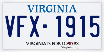 VA license plate VFX1915