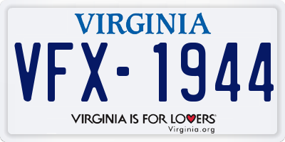 VA license plate VFX1944