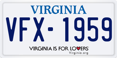 VA license plate VFX1959