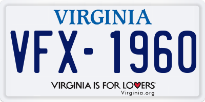 VA license plate VFX1960