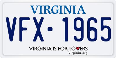 VA license plate VFX1965