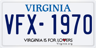 VA license plate VFX1970