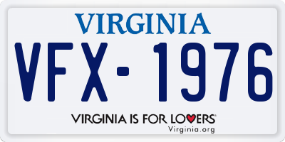 VA license plate VFX1976