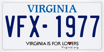 VA license plate VFX1977