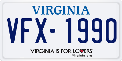 VA license plate VFX1990