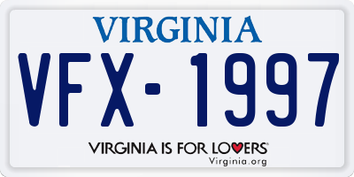 VA license plate VFX1997