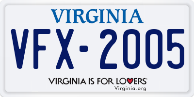 VA license plate VFX2005