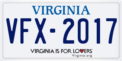 VA license plate VFX2017