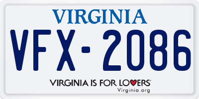 VA license plate VFX2086