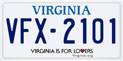 VA license plate VFX2101