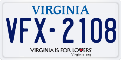VA license plate VFX2108