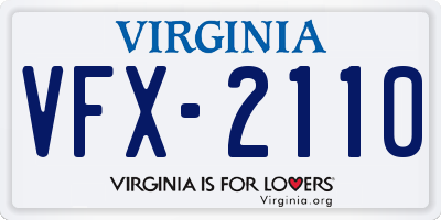 VA license plate VFX2110