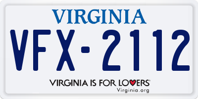 VA license plate VFX2112