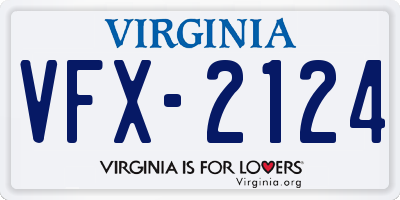 VA license plate VFX2124
