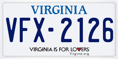 VA license plate VFX2126