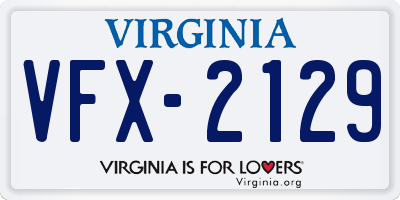 VA license plate VFX2129