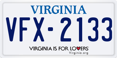 VA license plate VFX2133