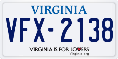 VA license plate VFX2138