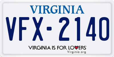 VA license plate VFX2140