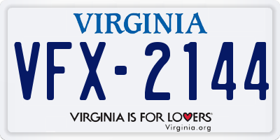 VA license plate VFX2144