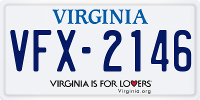 VA license plate VFX2146