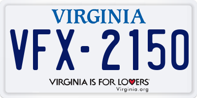 VA license plate VFX2150